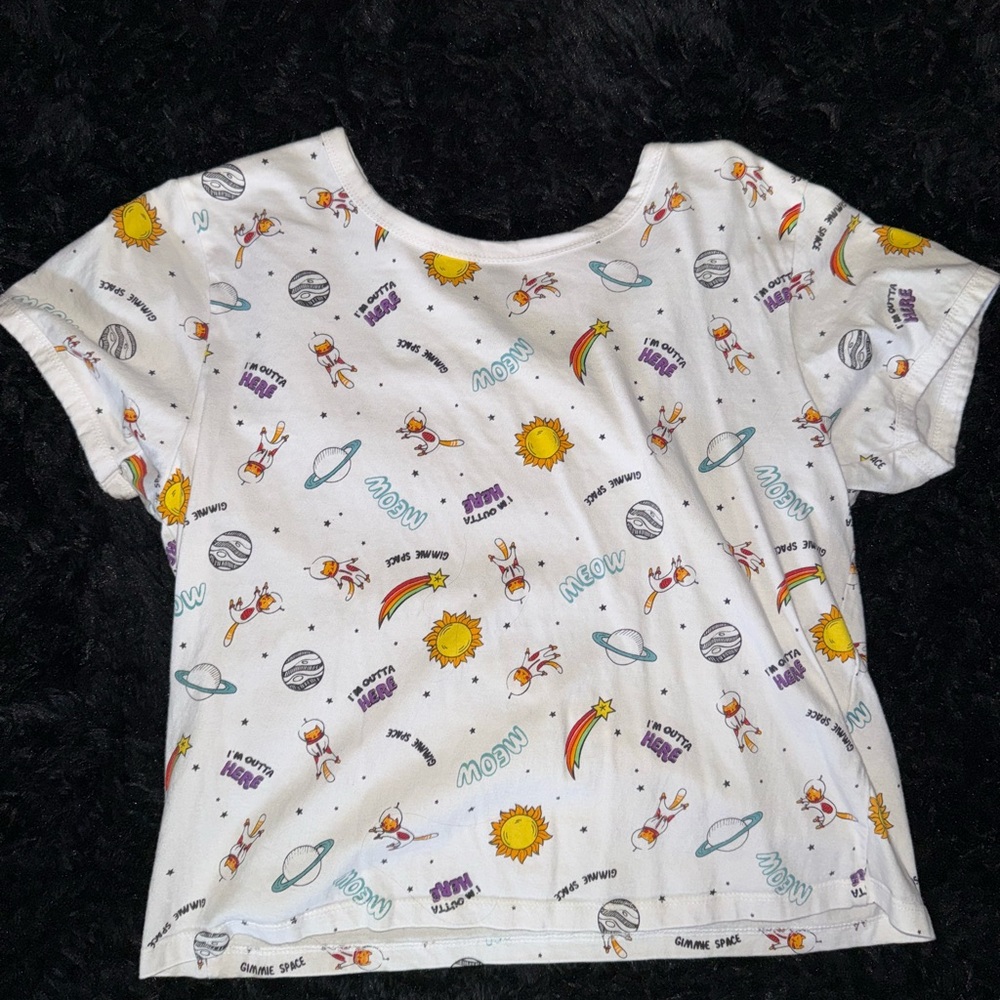 White Astronaut Cat Adventure Tee
